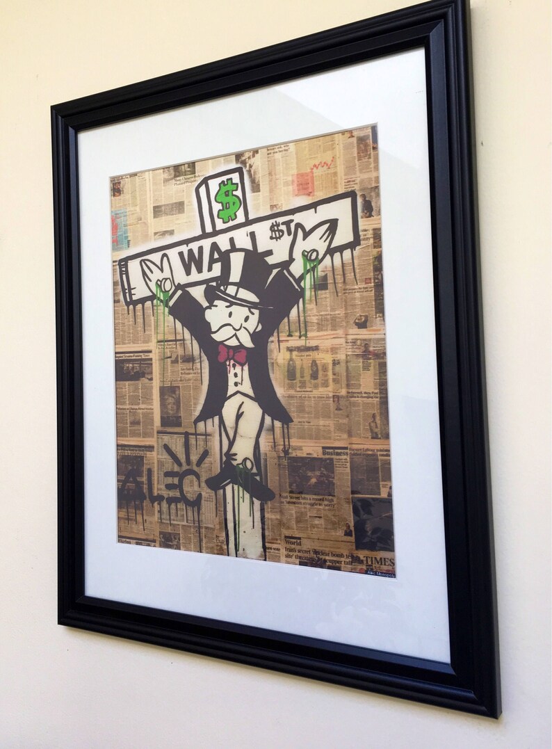 Alec Monopoly Wall Street Art Print Framed Large Image 0