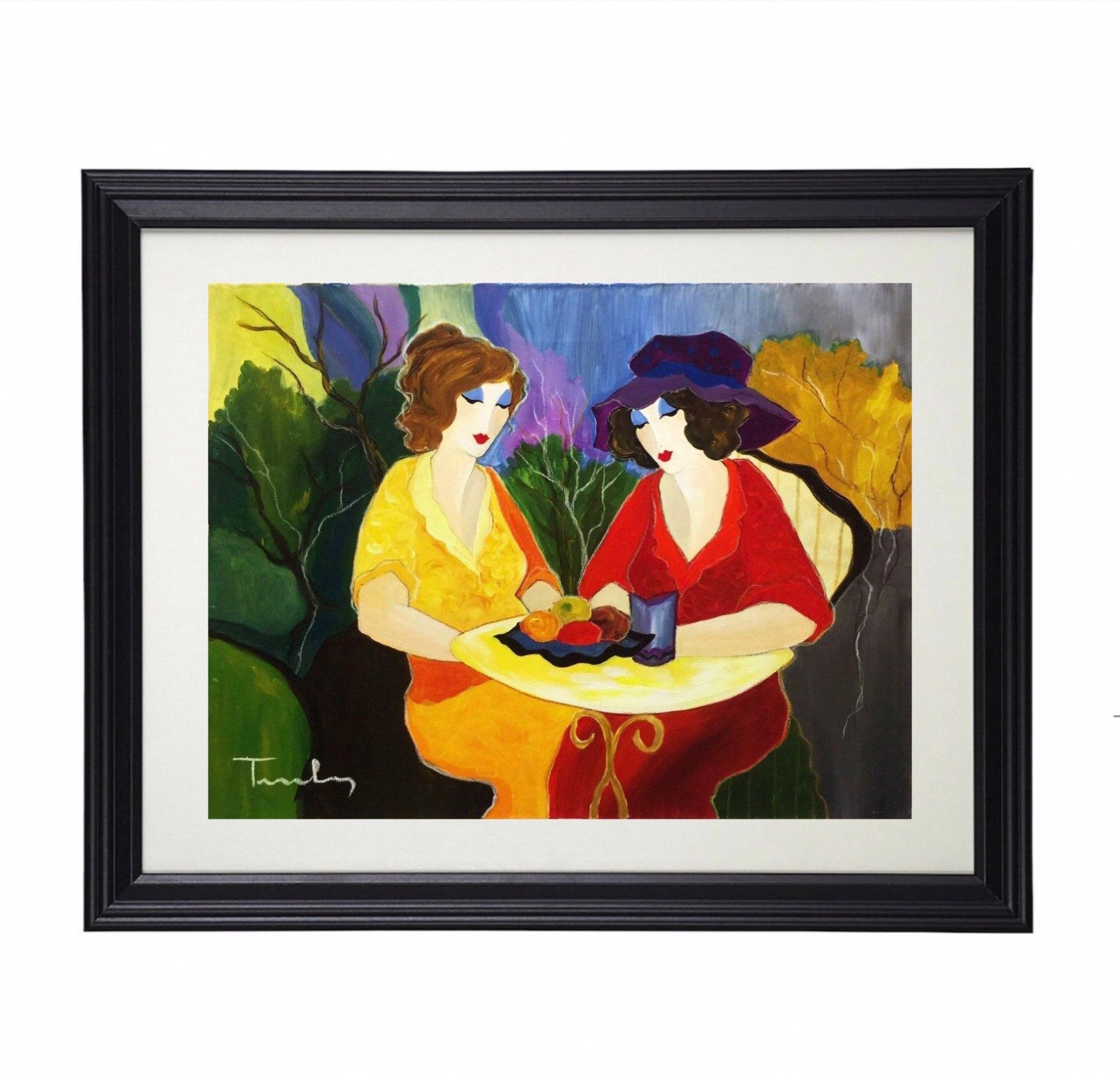 Itzchak Tarkay sisters Art Print Framed Large Etsy