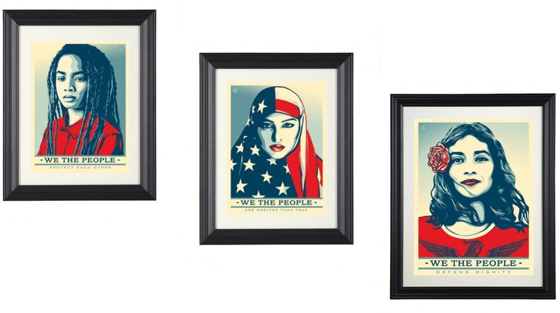 We The People Trilogy Womens March Poster Art Framed Image 0
