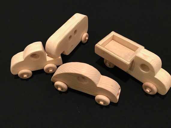 handmade wooden toy trucks