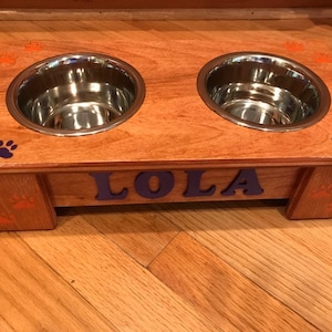 Free Shipping! Pet Feeders,  Handmade (Small Size-4" Height) with Customizable Colors and Names!