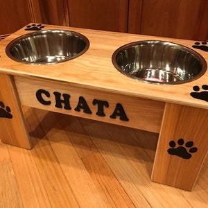 Free Shipping! Pet Feeders,  Handmade (Large Size-10" Height) with Customizable Colors and Names!