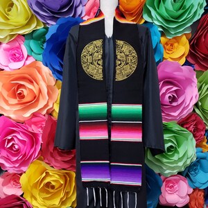 Mexican zarape sarape graduation gift ONE day SHIPPING graduation gift MAYAN Symbol sash stole