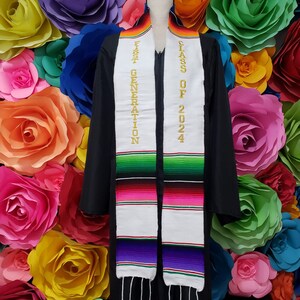 Mexican zarape sarape class of 2025 and First Generation graduation gift ONE day SHIPPING graduation gift sash stole
