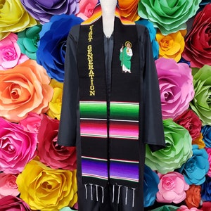 Mexican zarape sarape First Generation graduation gift ONE day SHIPPING graduation gift San JUDAS sash stole