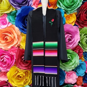 Mexican zarape sarape graduation gift ONE day SHIPPING graduation ROSE sash stole