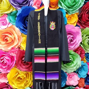 Mexican zarape sarape First Generation graduation gift ONE day SHIPPING graduation gift Little VIRGIN sash stole