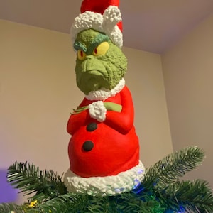 Grinch Weihnachtsbaum Topper | Regaldeko | 3D gedruckt | Dr Seuss inspiriert | Xmas Holiday Crazy | Ba Humbug