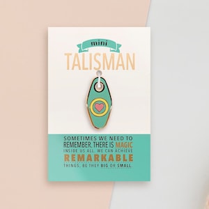 Mini Talisman Enamel Charm | Good Luck Positivity Mental Health Keepsake Gift Thinking of You Friendship Exam Luck Christmas Stocking Filler