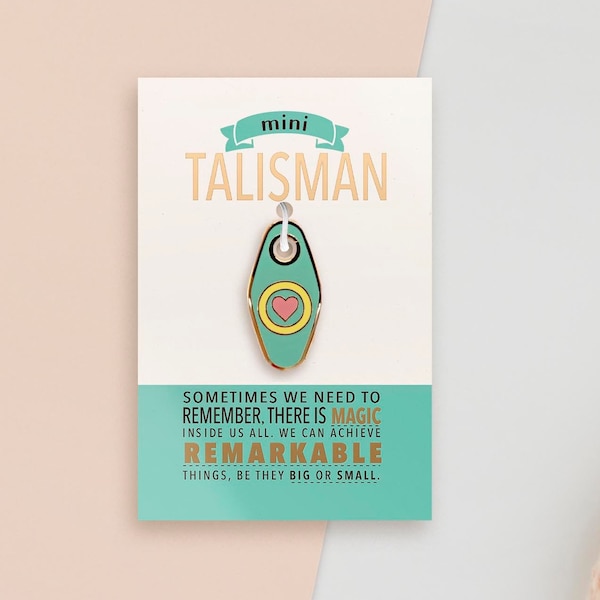 Mini Talisman Enamel Charm | Good Luck Positivity Mental Health Keepsake Gift Thinking of You Friendship Exam Luck Christmas Stocking Filler