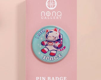 Astronaut Katze Acryl Pin: Kawaii Weltraum Accessoire