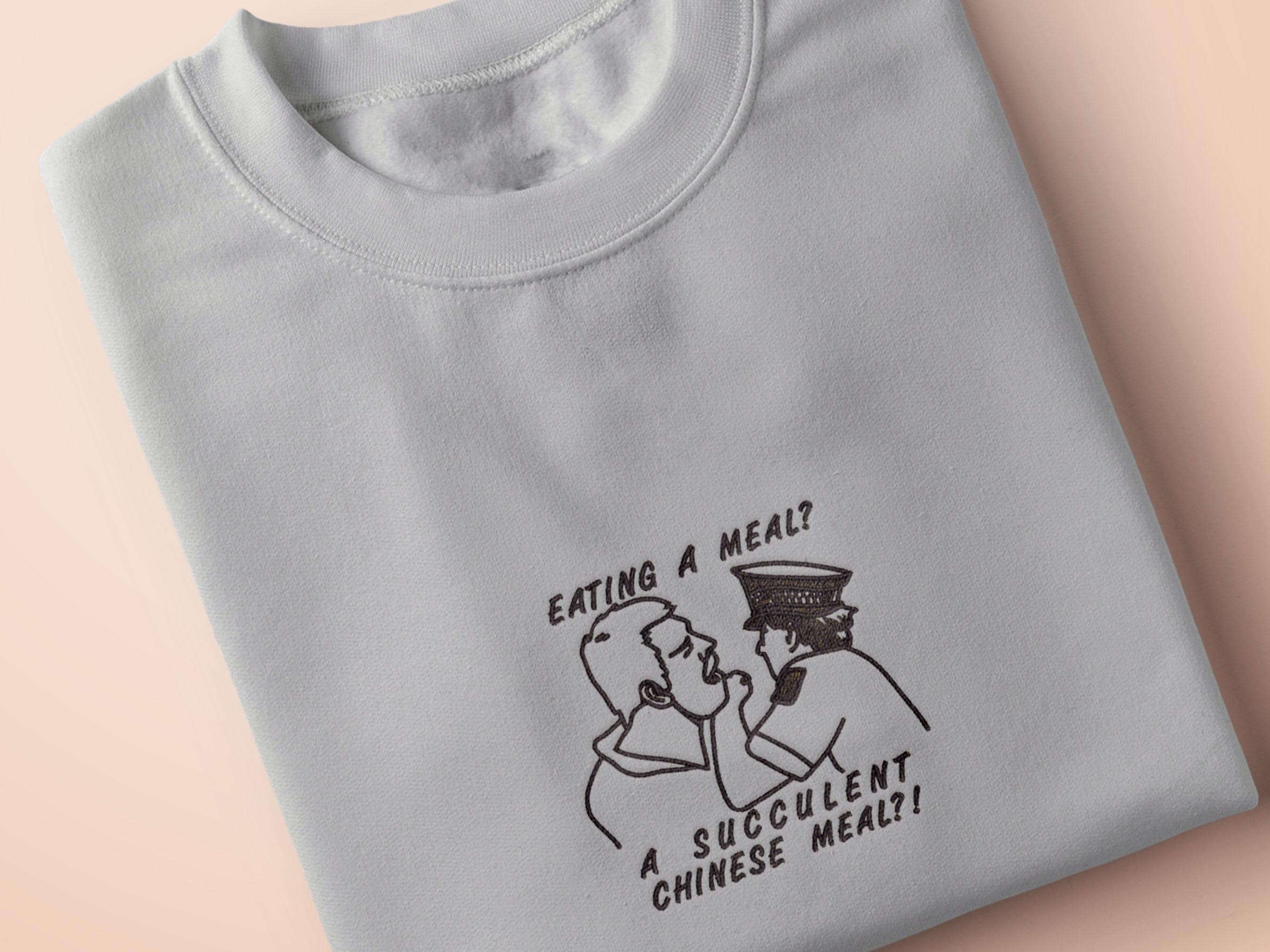 Succulent Chinese Meal Meme Embroidered Organic Cotton T-Shirt or Hoodie