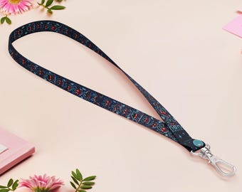 Mothman Lanyard: Cryptid Legend Fabric Strap with Silver Clasp