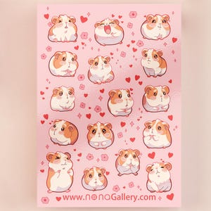 Confezione di adesivi per porcellini d'India e criceti / Meme di Hammy sciocco Adesivo per proprietari di animali domestici carino Set di gerbilli Animale kawaii Roditore Animale Ham BuJo Supplies