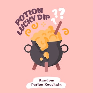Potion Porte-clés Lucky Dip | Accessoire de porte-clés en or à breloque inhabituelle double face, sac mystère amusant, boîte aveugle de remplissage de bas mignon de sorcellerie