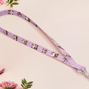 Lanière Crisis Possums | Mignon opposum Kawaii petit bébé animal poubelle amis violet luxe lanières de travail passe badge porte-pièce d'identité sangle en tissu