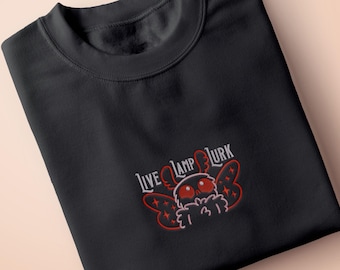 Embroidered Mothman Organic Cotton Top | Cryptid Unisex Shirt