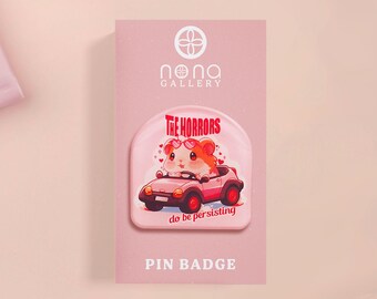 Guinea Pig Car Meme Acrylic Pin: Funny Kawaii Badge