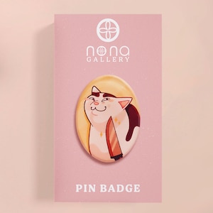 Meme Cat Badge | Viral Internet Cat Reaction Relatable Cat Lover Gift Cheeky Tiktok Instagram Cats Funny Pins Badges Meme Unusual Funny Cute