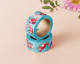 Cinta washi de camarones / Planificador kawaii, cinta para álbumes de recortes