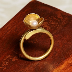 Bohemian Jewel Anniversary Gift Cute Flower Ring Delicate Flower Ring wedding gift Art Nouveau Bronze Flower Ring bridesmaid gift
