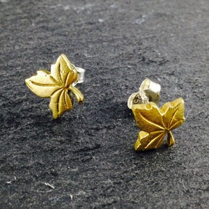 Ohrstecker, Blatt Ohrstecker, Blatt Ohrringe, Bronze Ahornblatt, Kleine Blätter Ohrstecker, Platane Blatt, Geschenk Freundin, Ahorn Ohrringe, Bronze Blatt