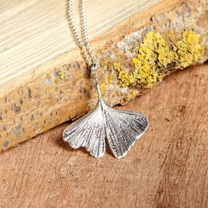 Silver Pendant, Ginkgo Necklace, Silver ginkgo, silver ginkgo leaf, ginkgo pendant, wedding gift, bridesmaid gift, Ginkgo Leaf Pendant