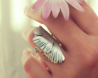 Ginkgo Silberring, Blätter Silberring, Gingko Blatt Ring, Blattsilber Ring, Boho Schmuck, Ginkgo Ring, Silber Blatt Ring
