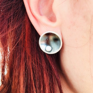 Silberohrringe, Perlenohrringe, Lässige Ohrstecker, Kreis Ohrstecker, Basic Ohrstecker, Silber Ohrstecker, Minimalist Ohrringe, Minimalist Juwel