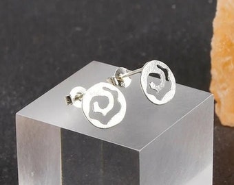 Spiral Studs, Swirl Stud Earrings, Artistic Earrings, Silver Stud Earrings, Sophisticated jewel, Anniversary Gift, Whirl, unisex