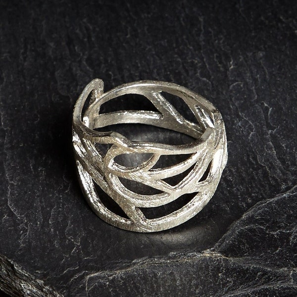 Silver Ring, Openwork ring, Bohemian jewel, botanical jewel, Openwork Silver, wedding gift, Anniversary Gift