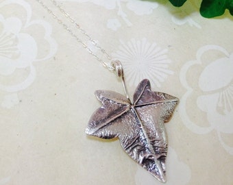 Ivy Necklace, Silver Ivy Leaf, Silver Necklace, Ivy Pendant, silver pendant, Ivy Leaf pendant, bridesmaid gift, Silver Leaf Pendant, Silver