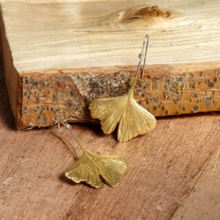 Orecchini Pendenti A Foglia Di Ginkgo Biloba - Gioielli Eleganti In Lega Dorata, Stile Botanico Per Donna