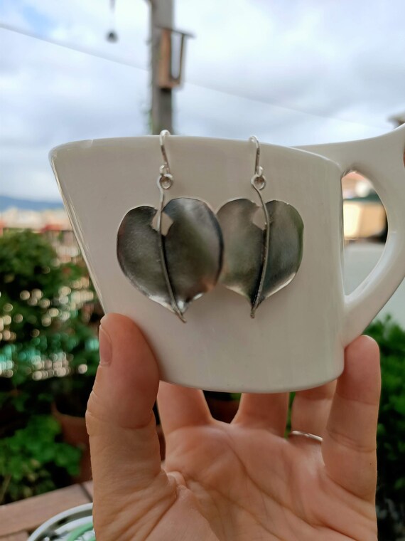 Orecchini a forma di cuore con citrino, orecchini a forma di