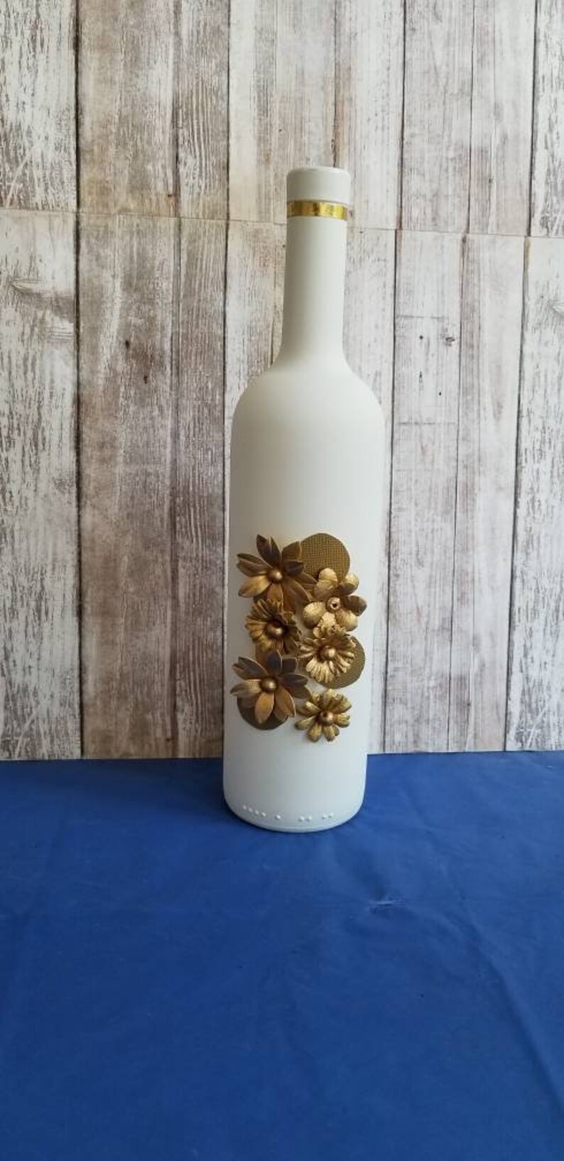 Gold Bottlewine Bottle Decor Decorated Wine Bottles Wine Etsy