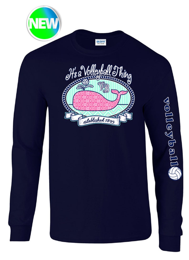 Volleyball WHALE Volleyball Long Sleeve Shirt | Etsy