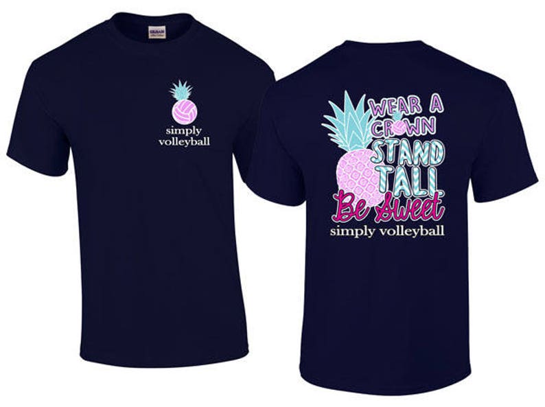 Pineapple Volleyball Tshirt Volleyball Shirts Volleyball Etsy