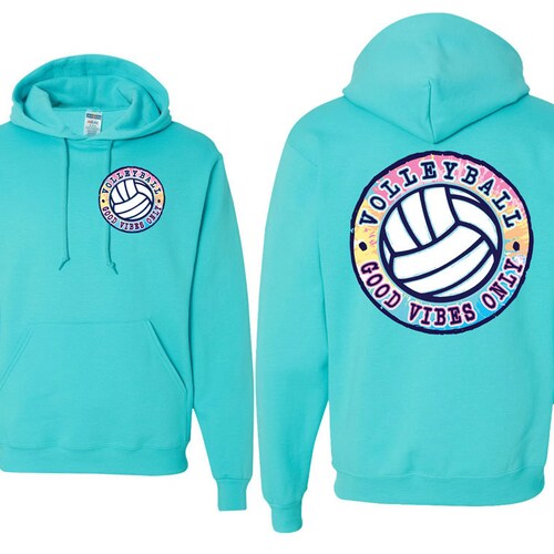 GOOD VIBES ONLY Volleyball Hooded Sweatshirt Etsy