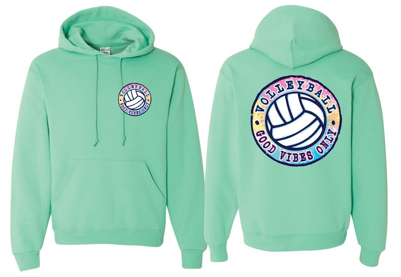 GOOD VIBES ONLY Volleyball Hooded Sweatshirt Etsy