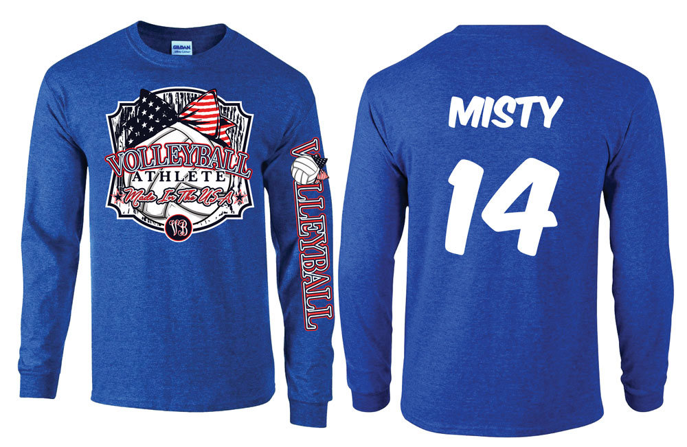 Made in the USA Volleyball Long Sleeve Tshirt Etsy