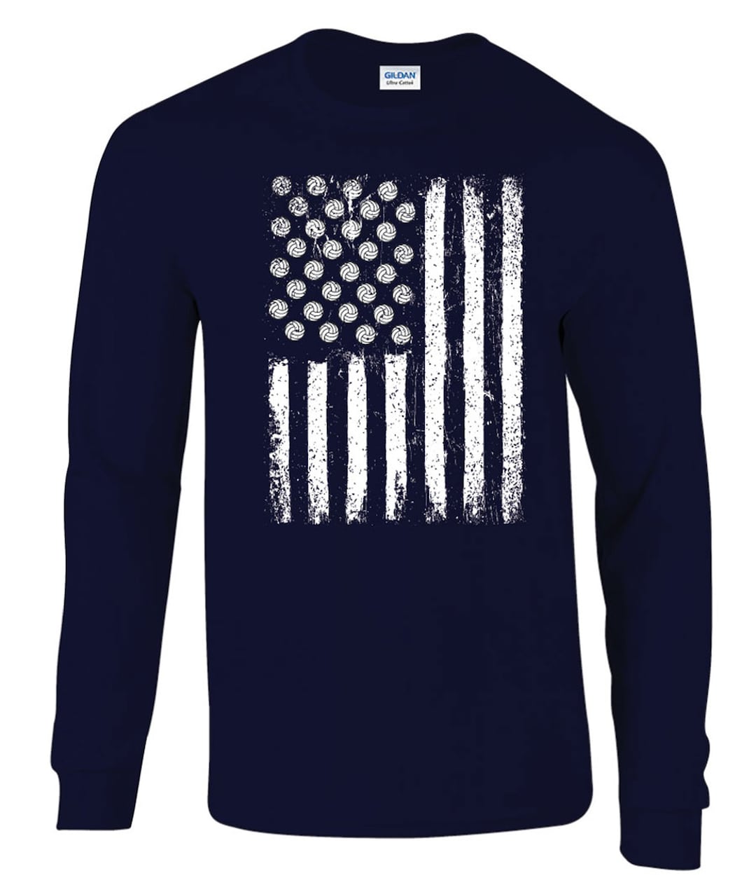 USA Flag Volleyball Long Sleeve Shirt Etsy