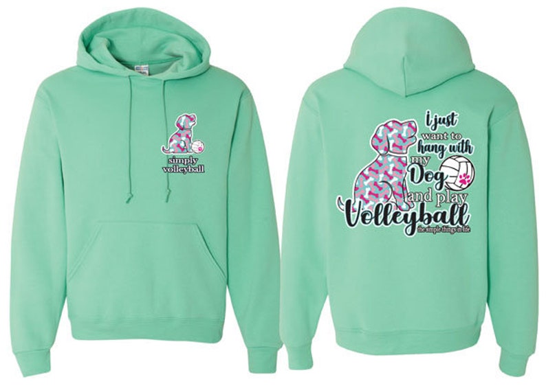 DOG Volleyball Hooded Sweatshirt Etsy