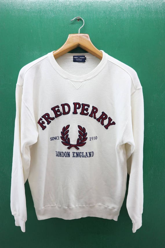 Sudadera vintage Fred Perry bordado Gran logotipo Ropa - Etsy México