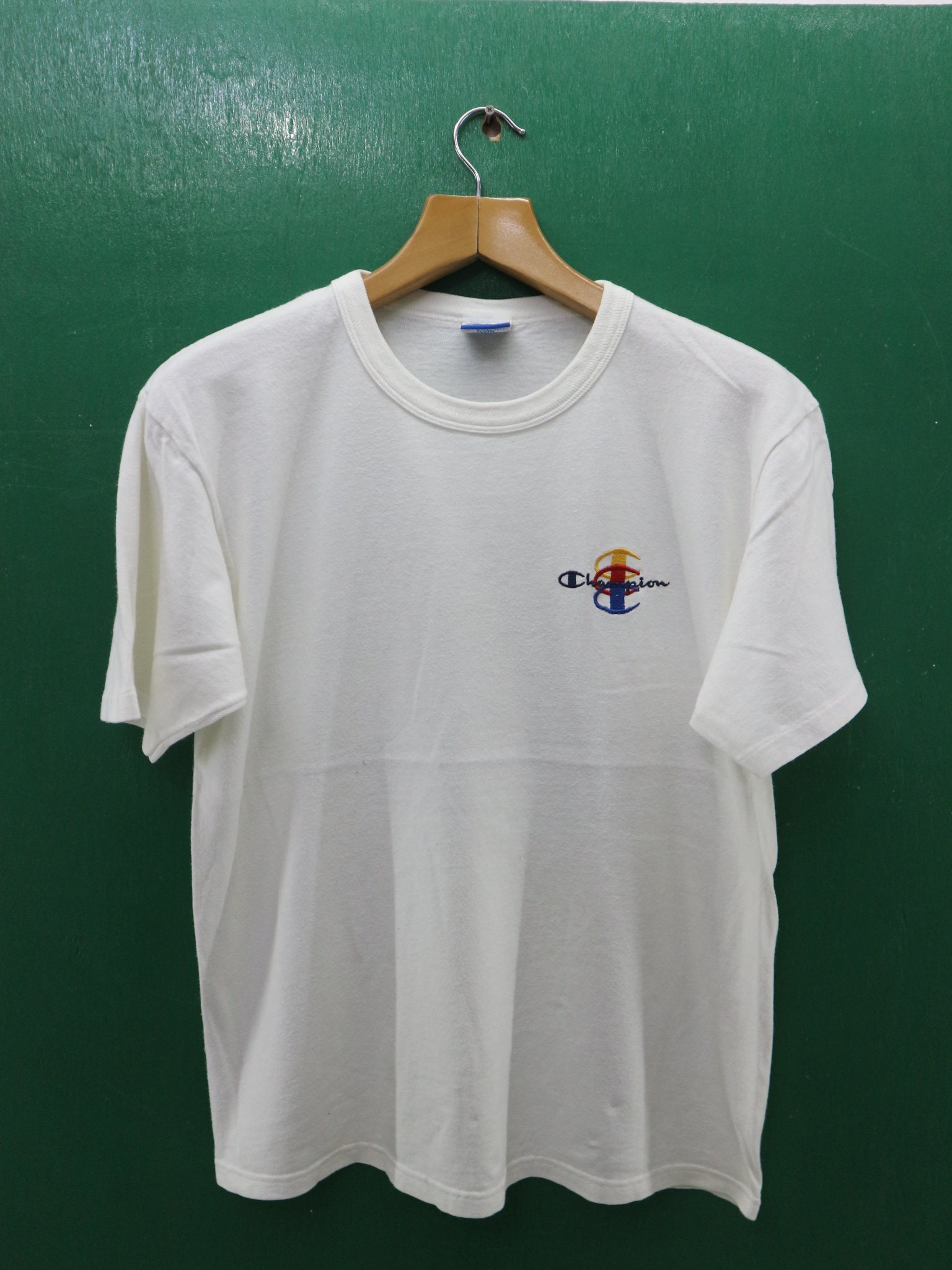 Vintage Champion Shirt Embroidery Logo 