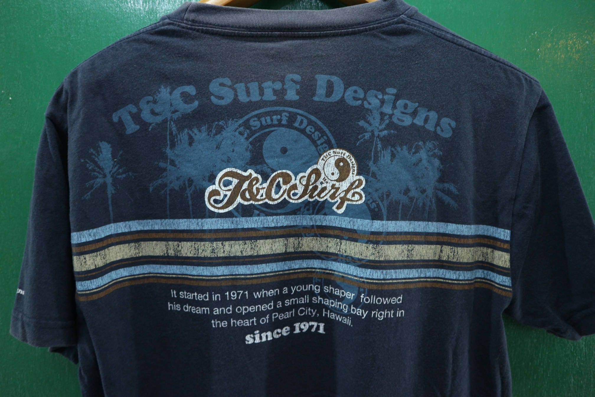 Vintage T & C Surf Design Hawaii Shirt Big Spell Out Surf - Etsy UK