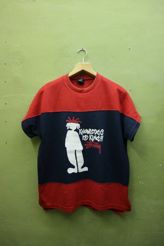 Vintage Stussy Shirt Big Logo Knowledge Is King Skateboard Etsy