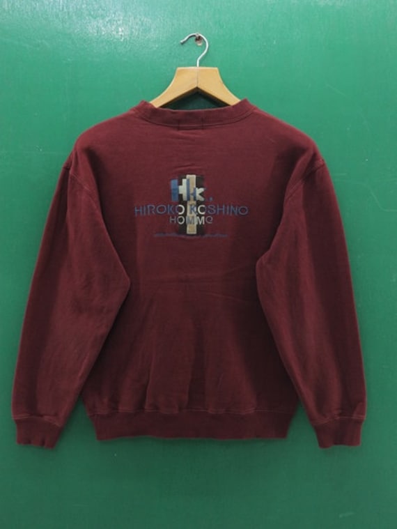 Vintage Hiroko Koshino Homme Sweatshirt Embroidery Spell Out Streetwear Round Neck Hiroko Koshino Homme Sweater Size L