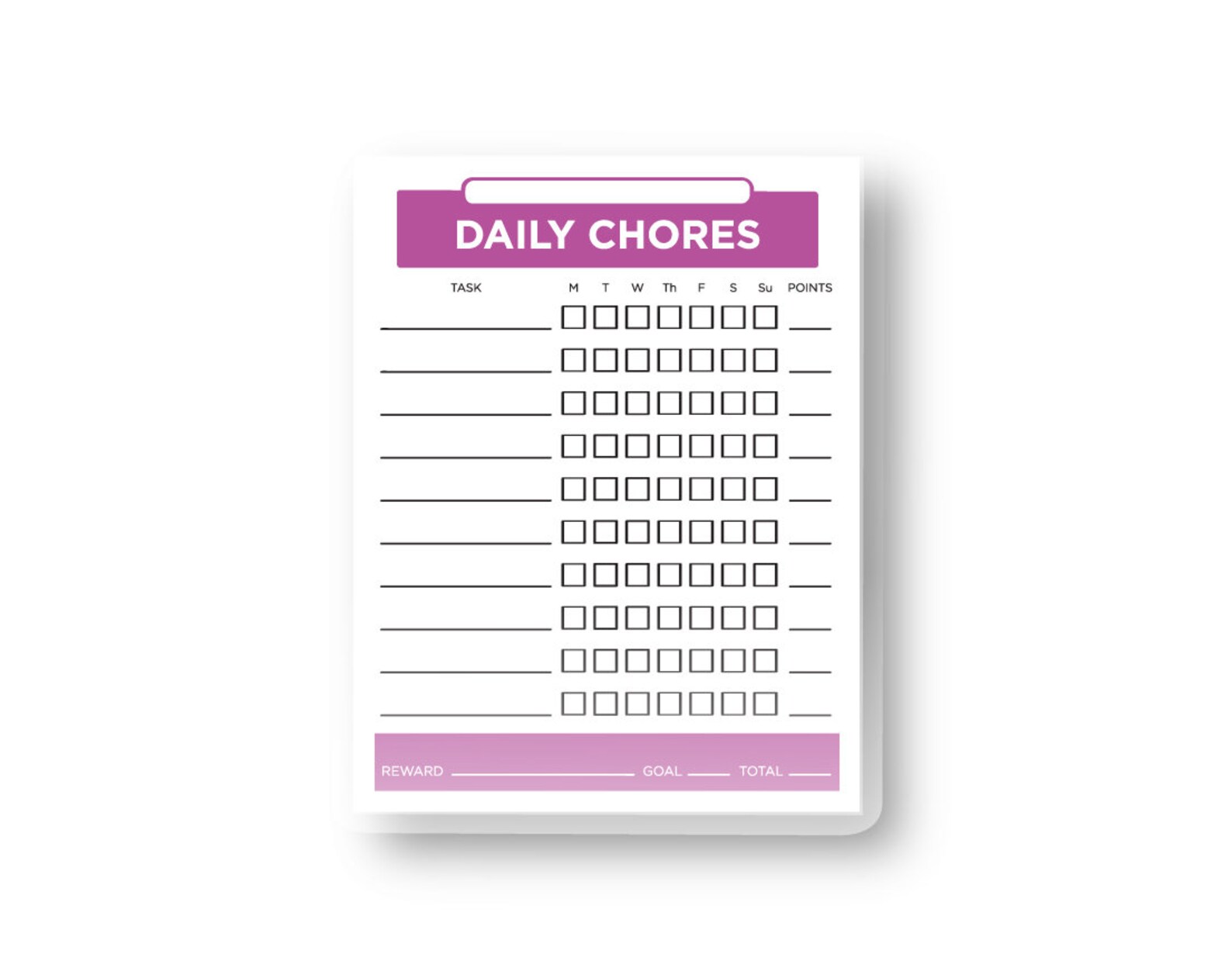 Printable Daily Chore Chart - Etsy