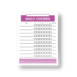 Printable Daily Chore Chart - Etsy