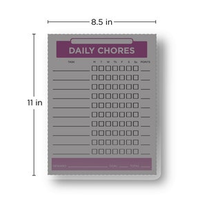 Printable Daily Chore Chart - Etsy